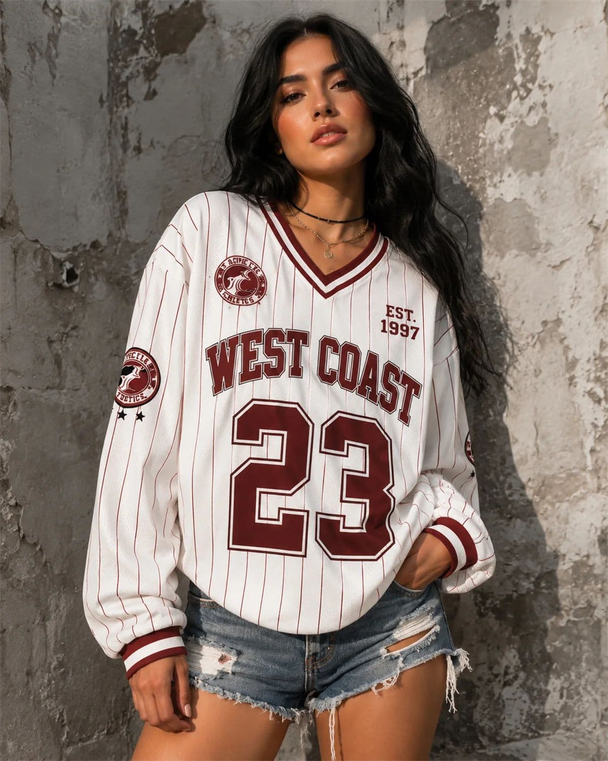 Vintage Fashion Jersey - 웨스트 코스트 23 야구 유니폼, 여성용