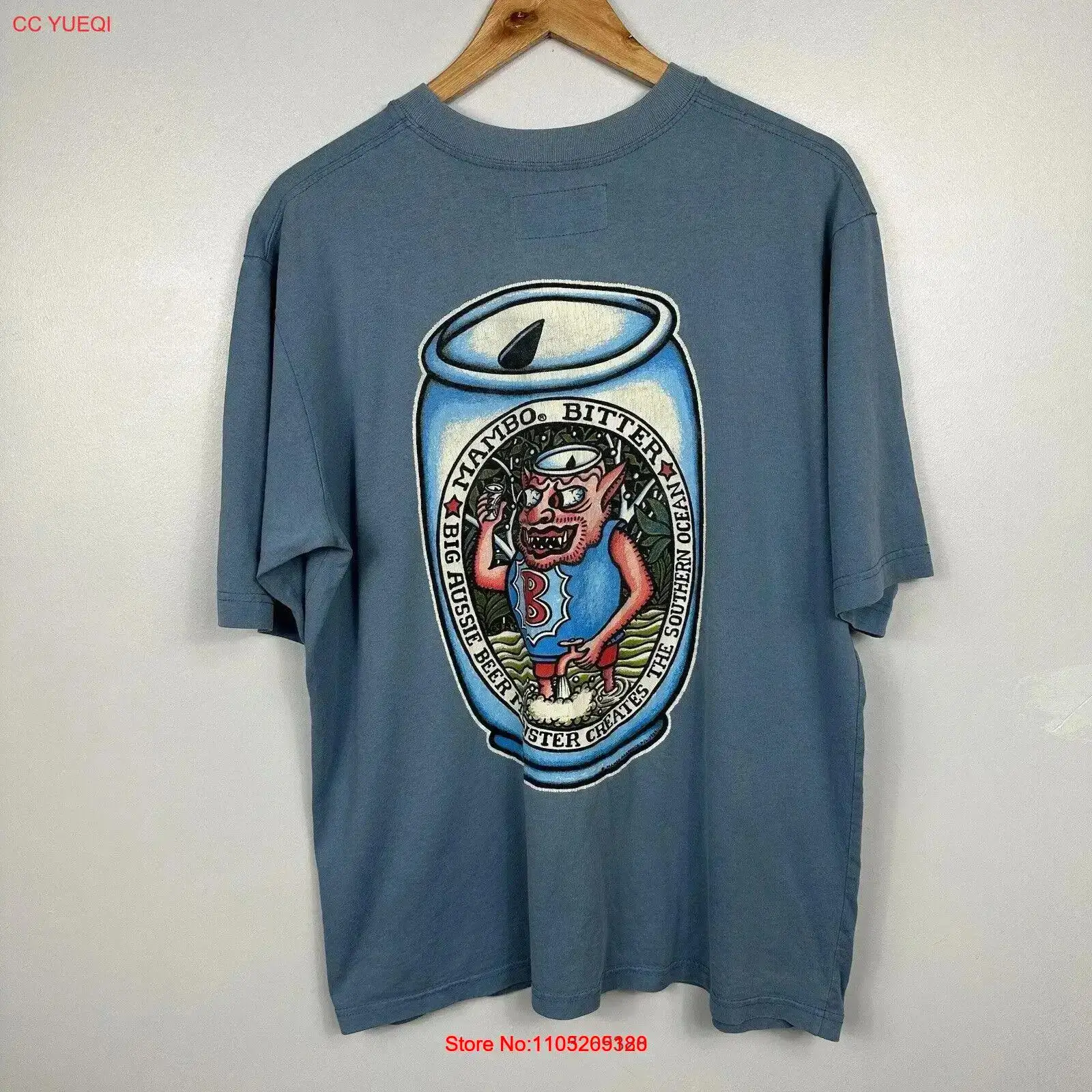 Vintage Fashion Jersey - 빈티지 맘보 티셔츠 1999 맥주 블루