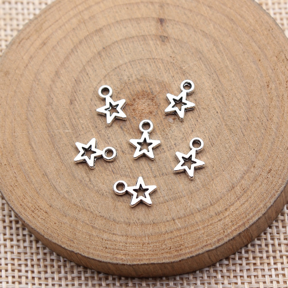 Vintage Fashion Stores - 80개 8.5x6.2mm(0.33x0.24인치) 앤틱 실버 컬러 스타