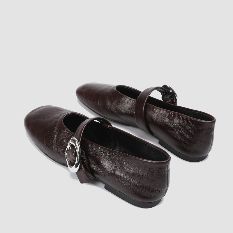 여성 메리 제인 슈즈 PU 가죽 스퀘어 토 플랫 빈티지 - Vintage Fashion Online 리뷰 및 가격